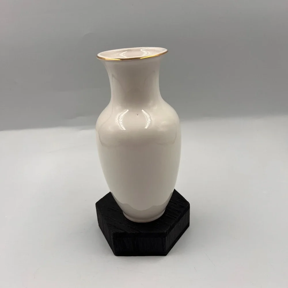 Fine China Japan Vintage Porcelain Bud Vase Floral Iris Gold Trim 6.5‎ Inch